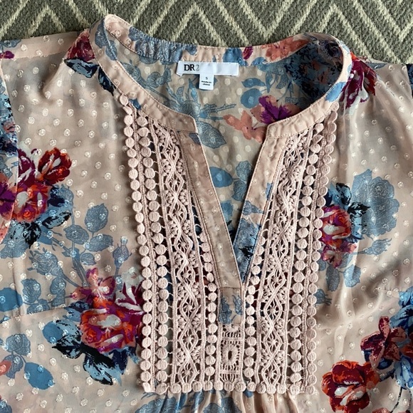 DR2 Daniel Rainn Floral Peplum Top Size Small - Picture 8 of 12